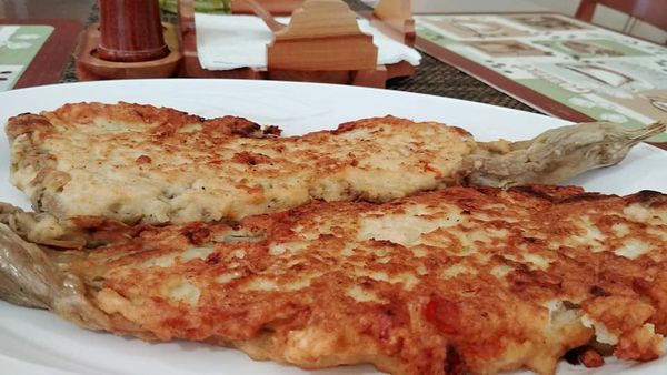 Rellenong Talong, Chicked Stuffed Eggplant